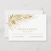 Carte de réponse de mariage Palm Or Tropical (Devant)