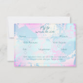 Carte de réponse de mariage pastel abstrait modern (Dos)
