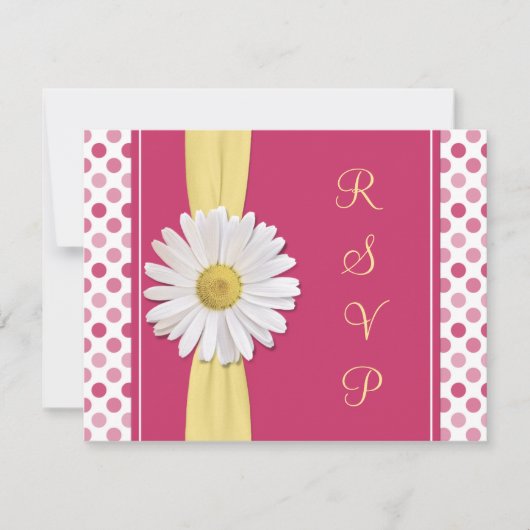 Carte de réponse de mariage Pastèque rose à pois (Devant)