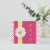 Carte de réponse de mariage Pastèque rose à pois (Debout devant)