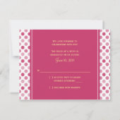 Carte de réponse de mariage Pastèque rose à pois (Dos)