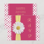 Carte de réponse de mariage Pastèque rose à pois (Devant / Derrière)