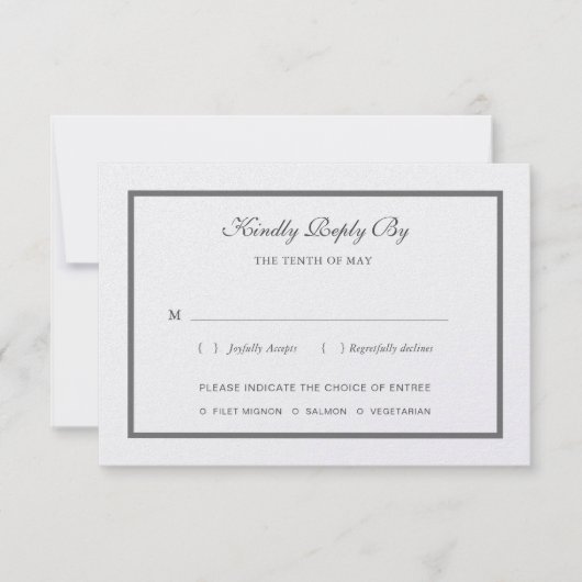 Carte de réponse de mariage Pearl Shimmer (Devant)