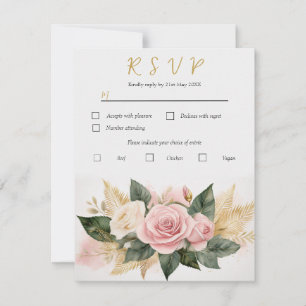 Carte de réponse de mariage personnalisée Bouquet
