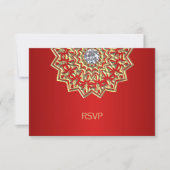 Carte de réponse de mariage personnalisée en rubis (Devant)