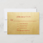 Carte de réponse de mariage personnalisée en rubis (Dos)