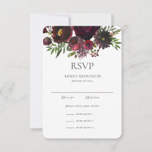 Carte de réponse de mariage personnalisée Fleur de