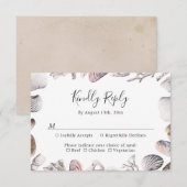 Carte de réponse de mariage plage coquillage blanc (Devant / Derrière)