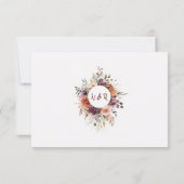 Carte de réponse de mariage Plum Petals (Dos)