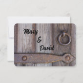 Carte de réponse de mariage poignée de porte de ca (Dos)