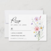 Carte de réponse de mariage pour jardin de fleurs (Devant)