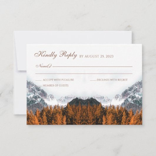 Carte de réponse de mariage pour la forêt de terre (Devant)