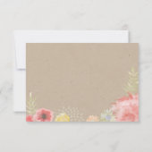 Carte de réponse de mariage pour l'été dans le pré (Dos)