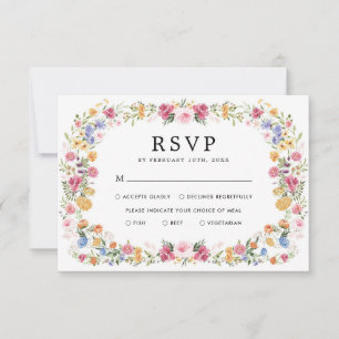 Carte de réponse de mariage pour un joli jardin fl