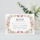 Carte de réponse de mariage pour un joli jardin fl (Debout devant)