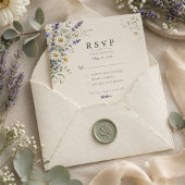 Carte de réponse de mariage Prairie de fleurs sauv
