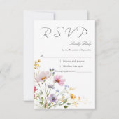 Carte de réponse de mariage Prairie de fleurs sauv (Devant)