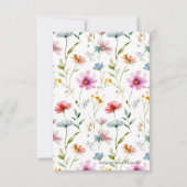 Carte de réponse de mariage Prairie de fleurs sauv (Dos)