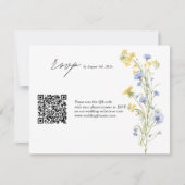 Carte de réponse de mariage QR code à fleurs sauva (Devant)