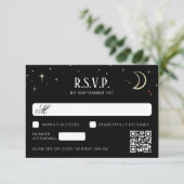 Carte de réponse de mariage QR Code Croissant Lune (Debout devant)