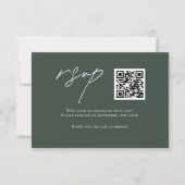Carte de réponse de mariage QR Code vert forêt min (Devant)