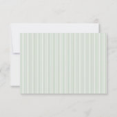 Carte de réponse de mariage rayée vert sauge (Dos)