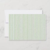 Carte de réponse de mariage rayée vert sauge vinta (Dos)