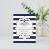 Carte de réponse de mariage | Rayure de faux burla (Debout devant)