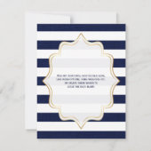 Carte de réponse de mariage | Rayure de faux burla (Dos)