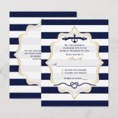Carte de réponse de mariage | Rayure de faux burla (Devant / Derrière)
