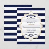 Carte de réponse de mariage | Rayure de faux burla (Devant / Derrière)