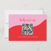 Carte de réponse de mariage rétro années 70 rose e (Devant)