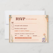 Carte de réponse de mariage rétro chic (Devant)