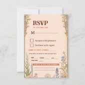 Carte de réponse de mariage rétro chic (Devant)