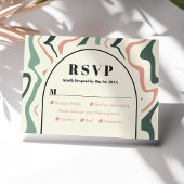 Carte de réponse de mariage rétro vert menthe rose