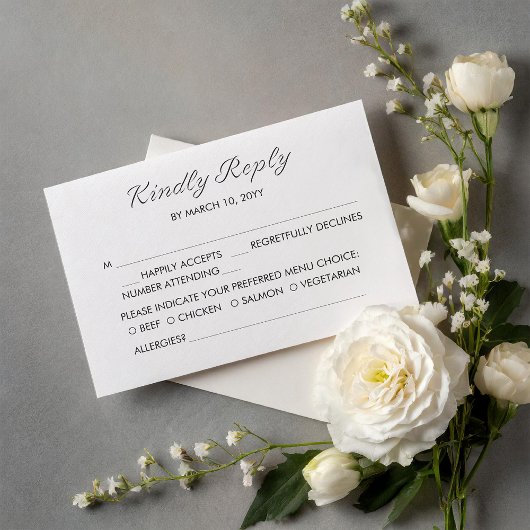 Carte de réponse de mariage Romance Ardente