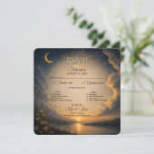 Carte de réponse de mariage Romance Céleste (Debout devant)