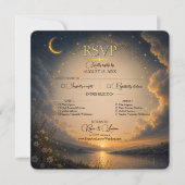 Carte de réponse de mariage Romance Céleste (Devant)