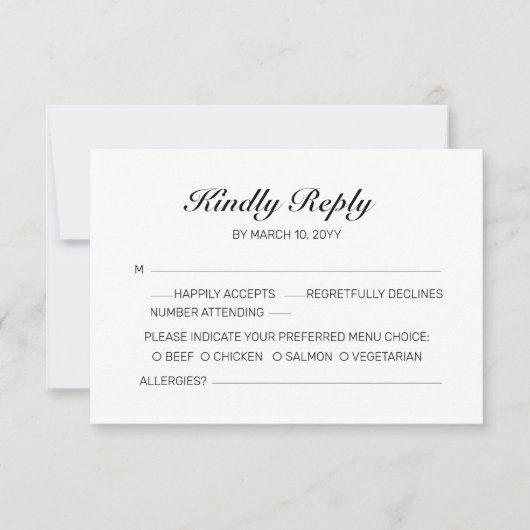 Carte de réponse de mariage Romance de Plage (Devant)