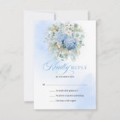 Carte de réponse de mariage romantique à fleurs bl (Devant)