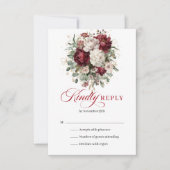 Carte de réponse de mariage romantique avec verdur (Devant)
