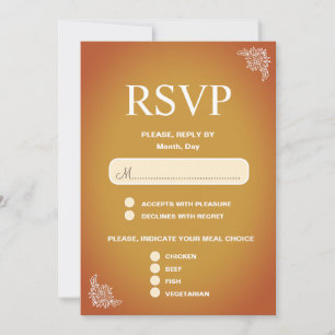 Carte de réponse de mariage romantique en terre cu