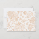 Carte de réponse de mariage romantique neutre avec (Dos)