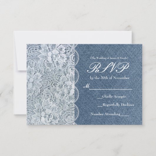 Carte de réponse de mariage Romantisme rustique De (Devant)