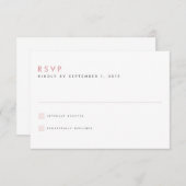 Carte de réponse de mariage rose (Devant / Derrière)