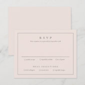 Carte de réponse de mariage rose classique (Devant / Derrière)