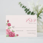 Carte de réponse de mariage Rose Cramoisi (Debout devant)