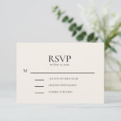 Carte de réponse de mariage rose et crème (Debout devant)