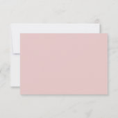 Carte de réponse de mariage rose et crème (Dos)