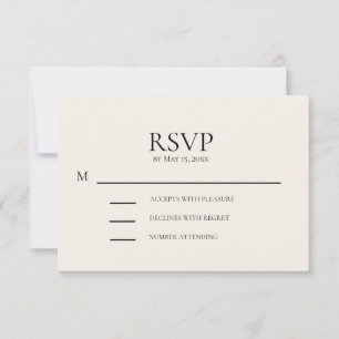Carte de réponse de mariage rose et crème